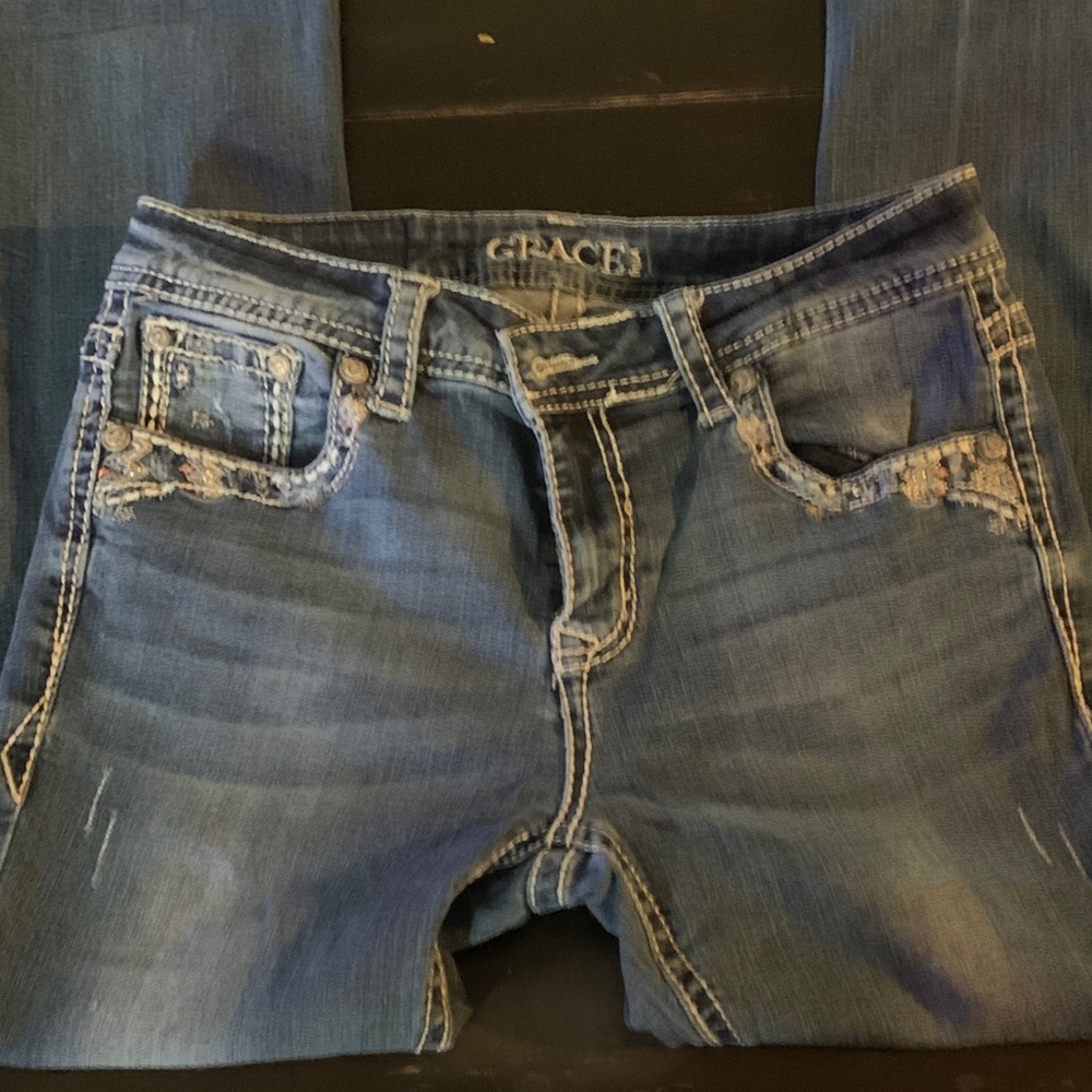 Grace Women's Distressed Denim Jeans